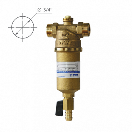 Магистральный фильтр BWT Protector Mini для горячей воды 3/4" прямая промывка, цена: 9150 руб.