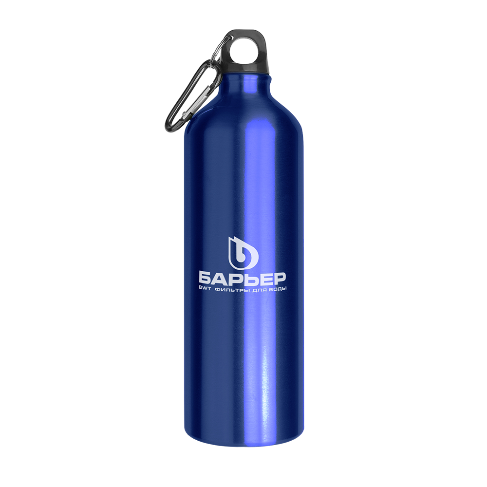 Бутылка Pacific с карабином, синий с логотипом - Изображение 1