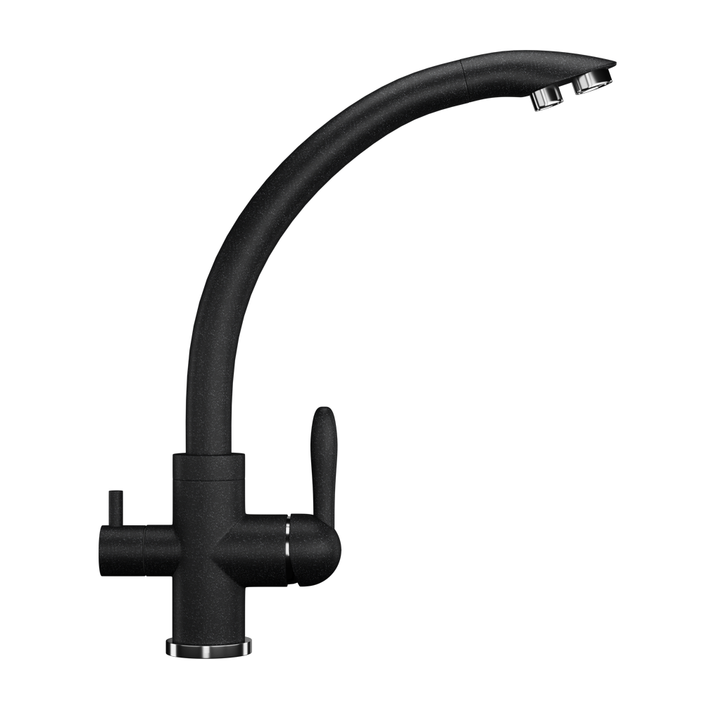 Смеситель с краном для чистой воды ULGRAN U-017 (цвет - черный)