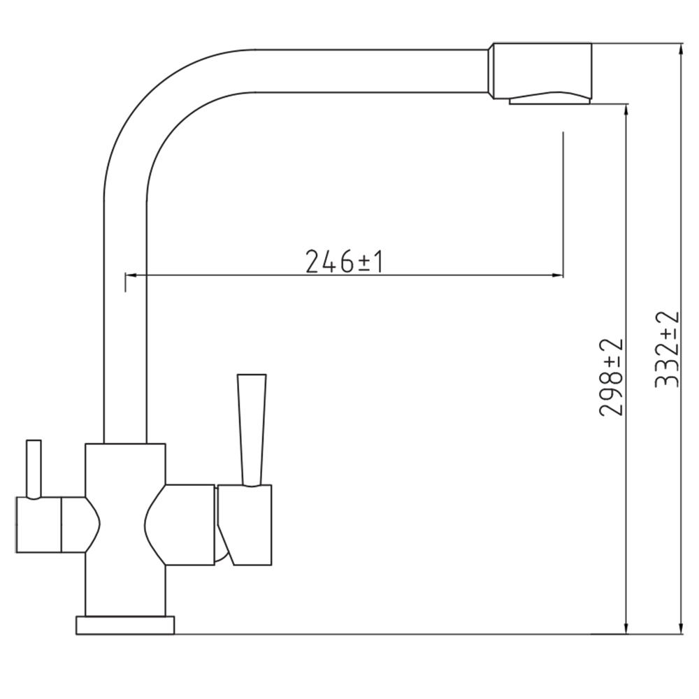 Смеситель для кухни с краном для питьевой воды Kaizer Merkur (цвет - хром) - Изображение 2