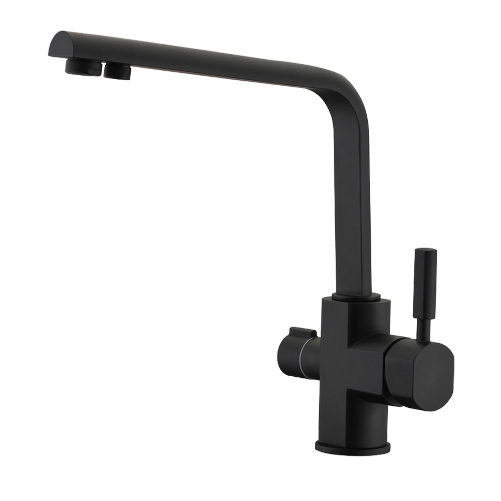 Смеситель для кухни с краном для питьевой воды Kaizer Dcor (цвет - черный) - Изображение 1