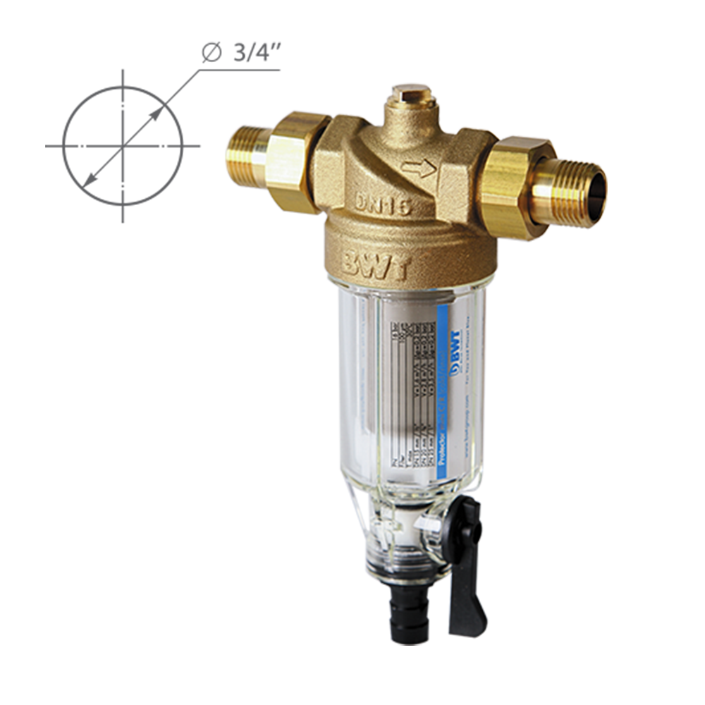 Магистральный фильтр BWT Protector Mini для холодной воды 3/4", прямая промывка Магистральный фильтр BWT Protector Mini для холодной воды 3/4", прямая промывка